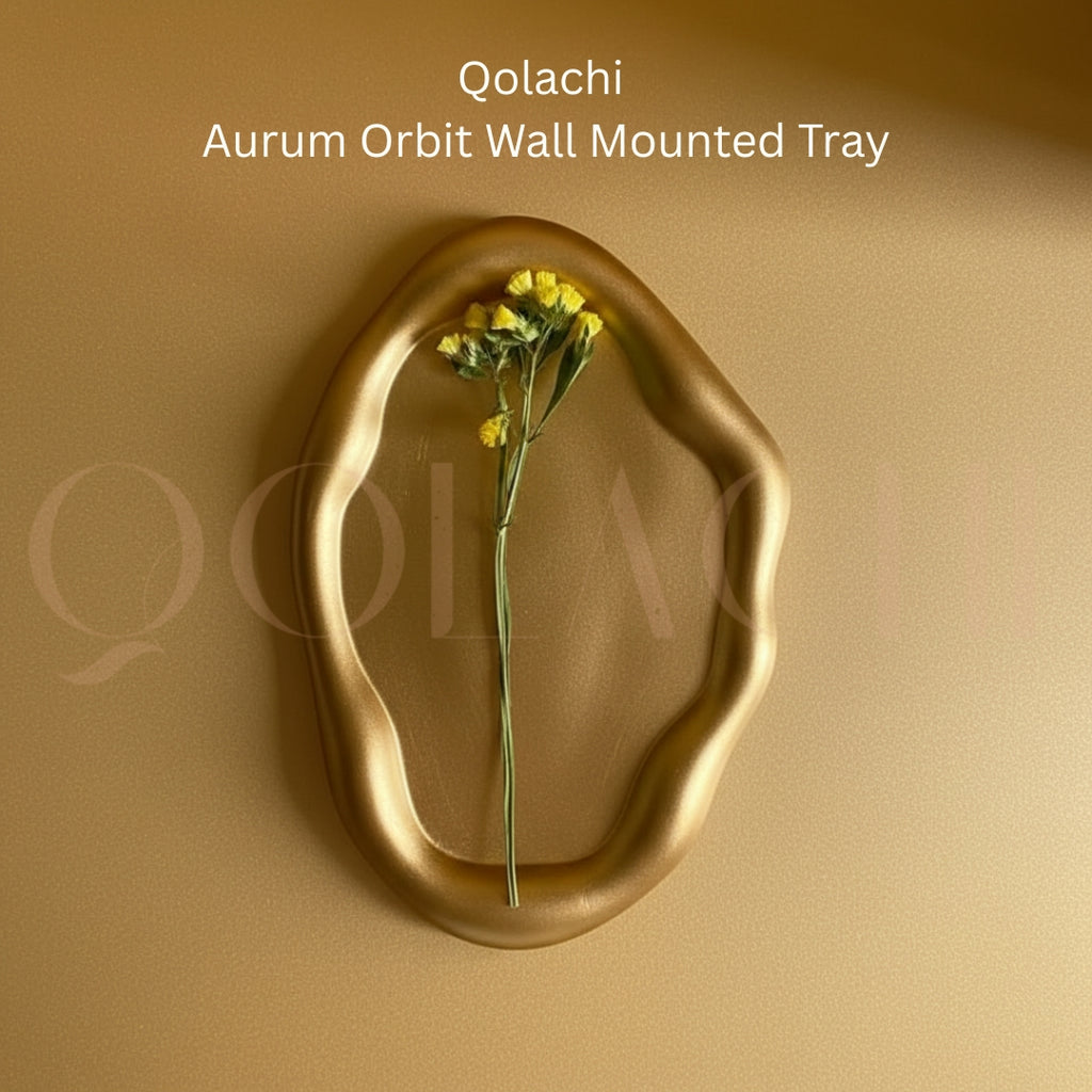 Qolachi Aurum Orbit Tray Vase