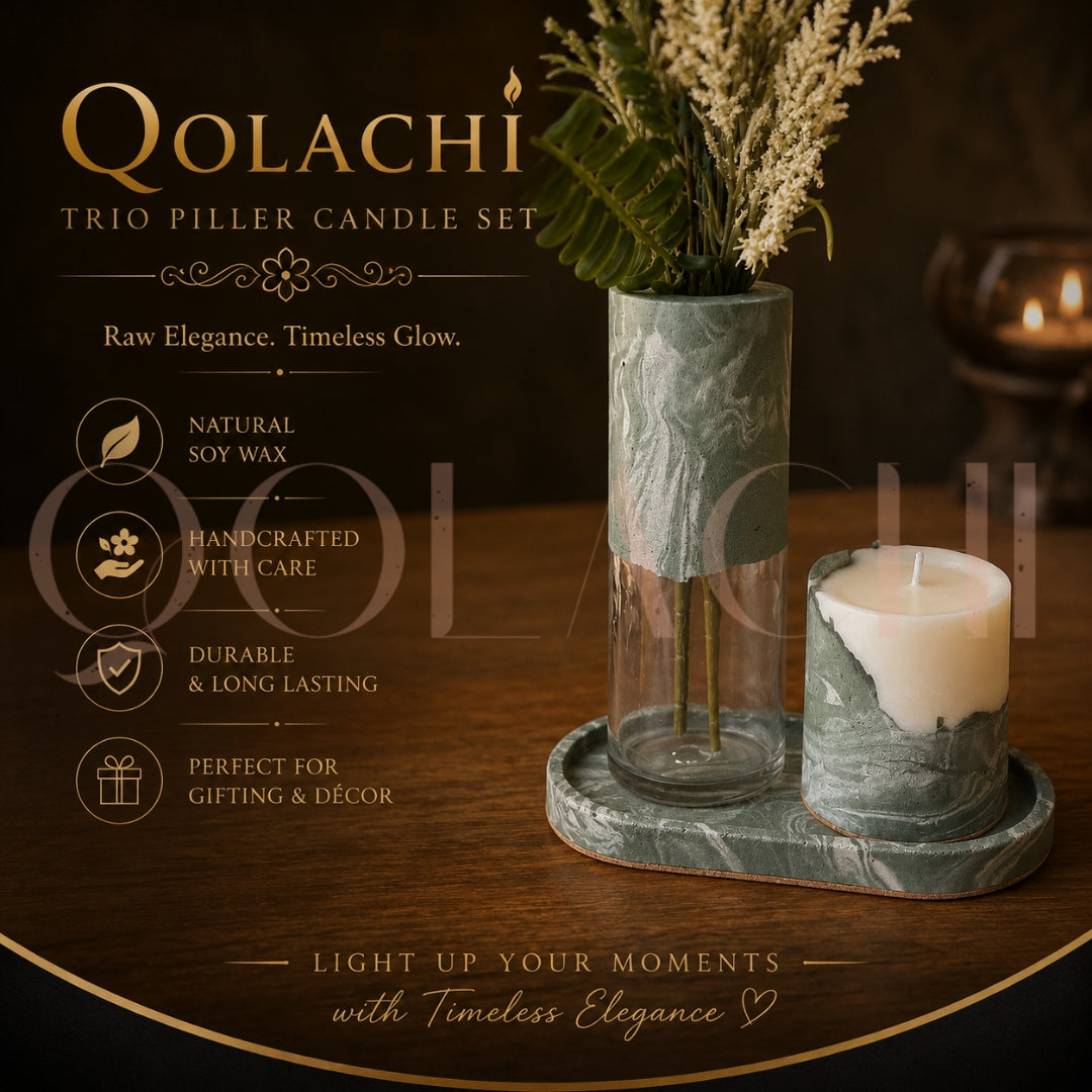 Qolachi Lumière Trio Signature Set — Metallic Gloss Marble Collection