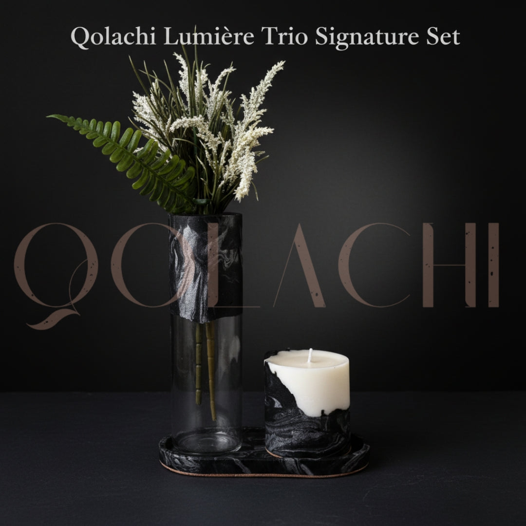 Qolachi Lumière Trio Signature Set — Metallic Gloss Marble Collection