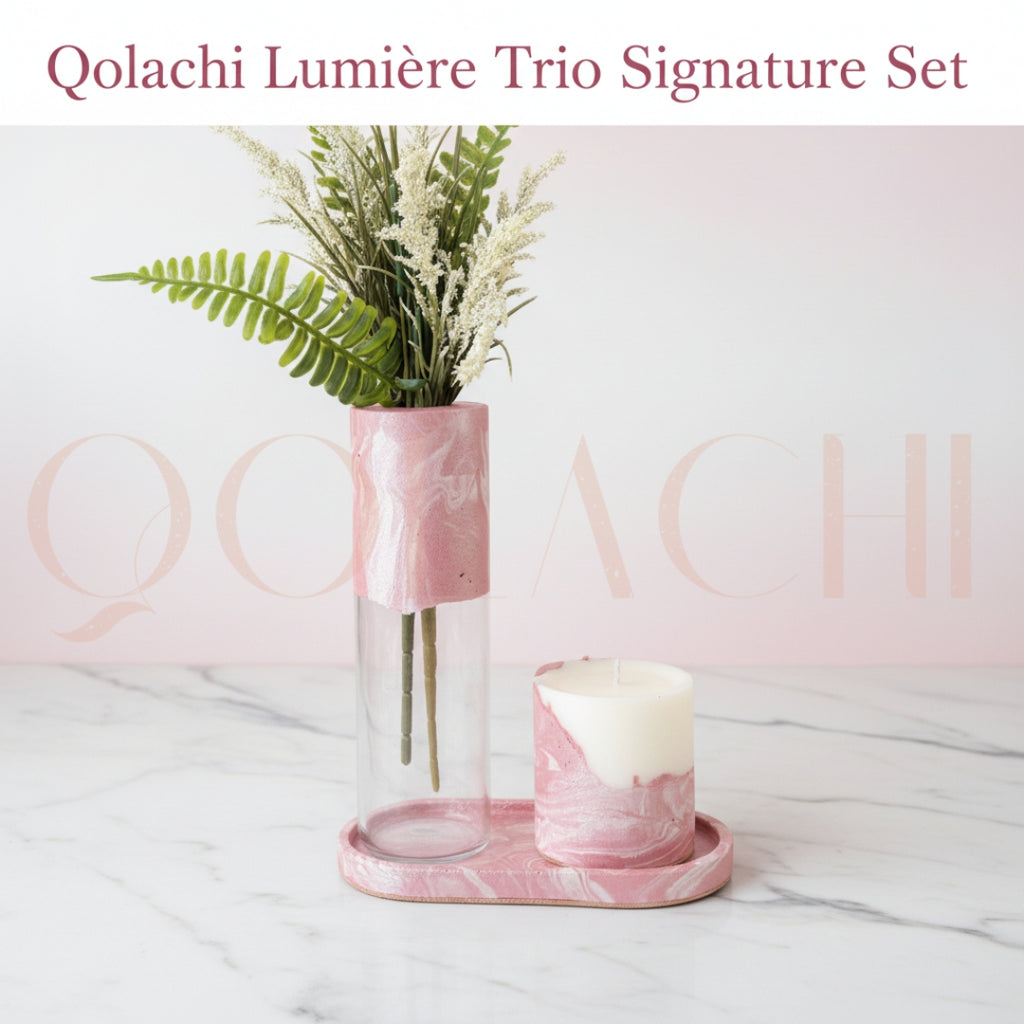 Qolachi Lumière Trio Signature Set — Metallic Gloss Marble Collection
