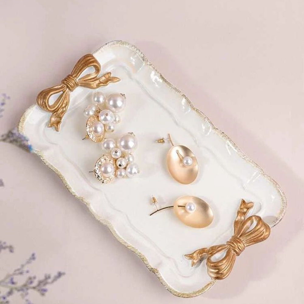 Bow jewelry tray in multiple pastel colors