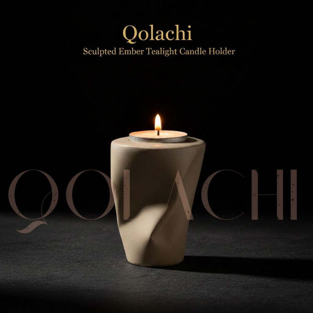Qolachi Sculpted Ember Tealight Candle Holder
