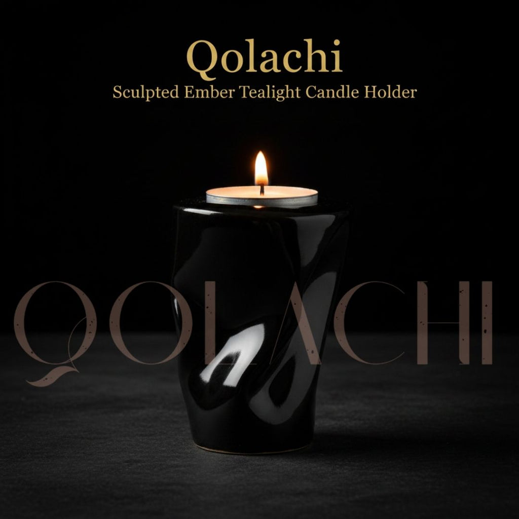 Qolachi Sculpted Ember Tealight Candle Holder