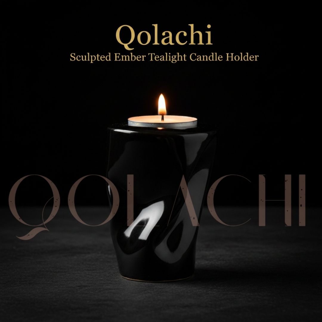 Qolachi Sculpted Ember Tealight Candle Holder