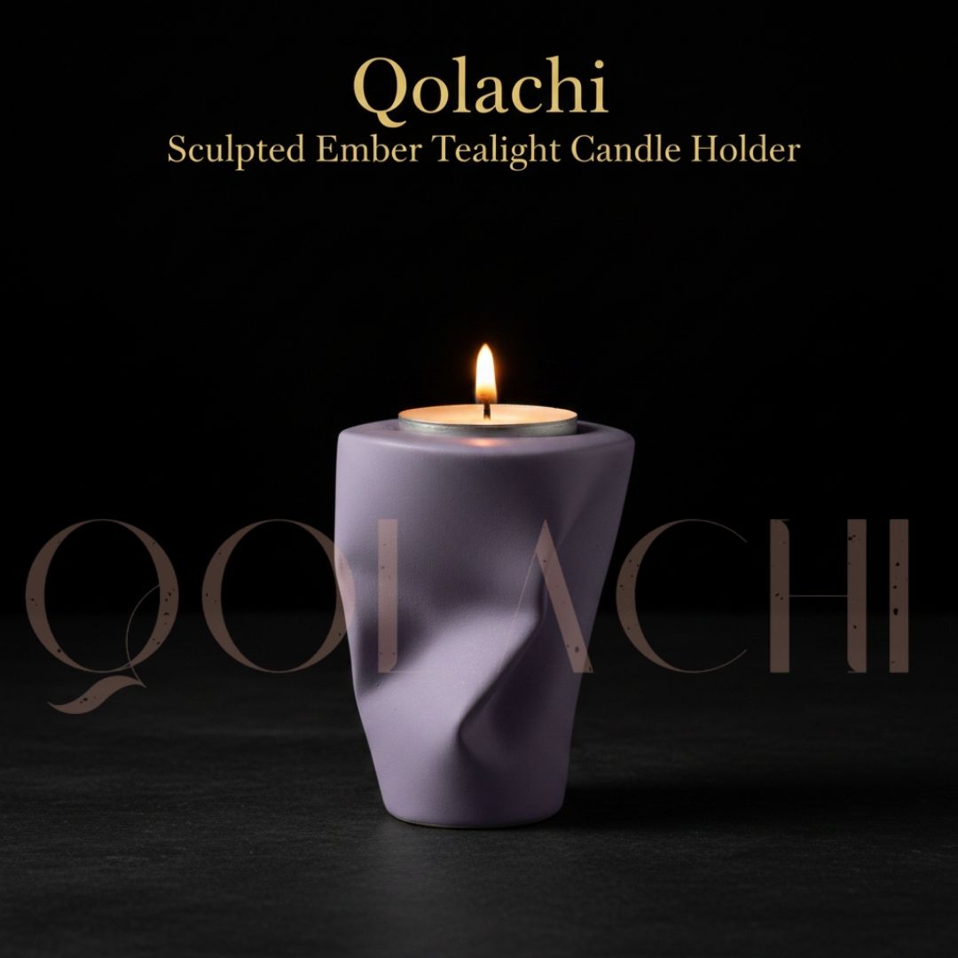 Qolachi Sculpted Ember Tealight Candle Holder
