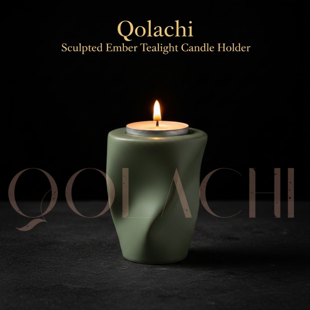 Qolachi Sculpted Ember Tealight Candle Holder