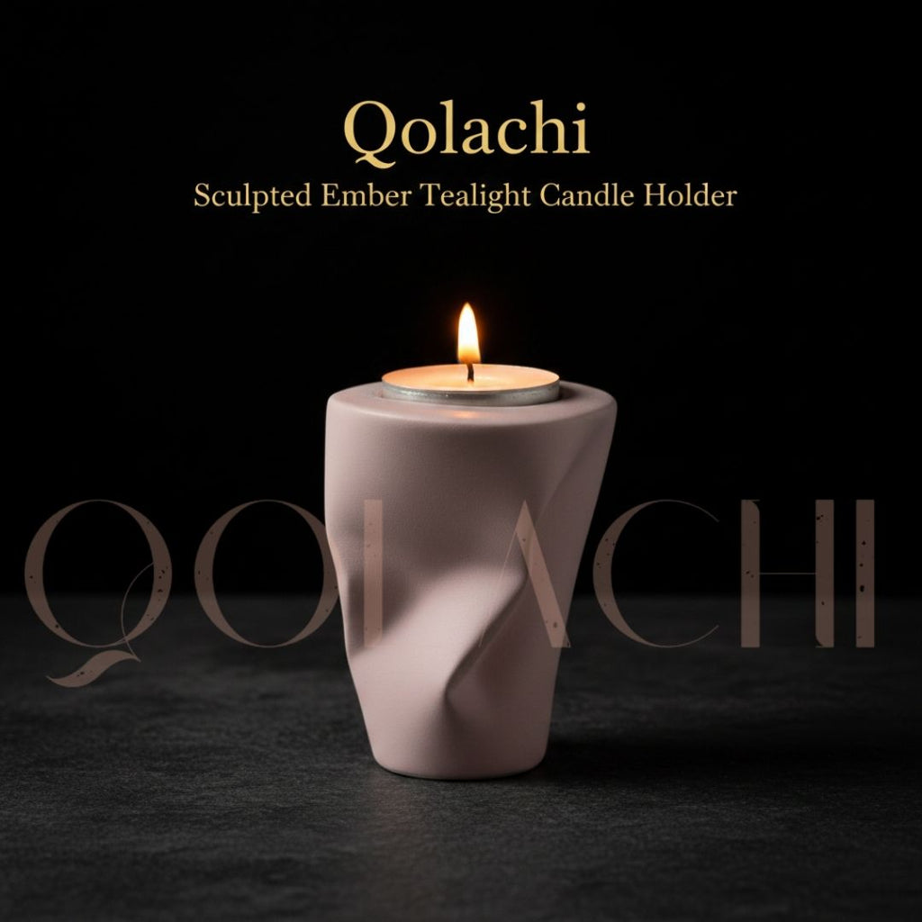 Qolachi Sculpted Ember Tealight Candle Holder