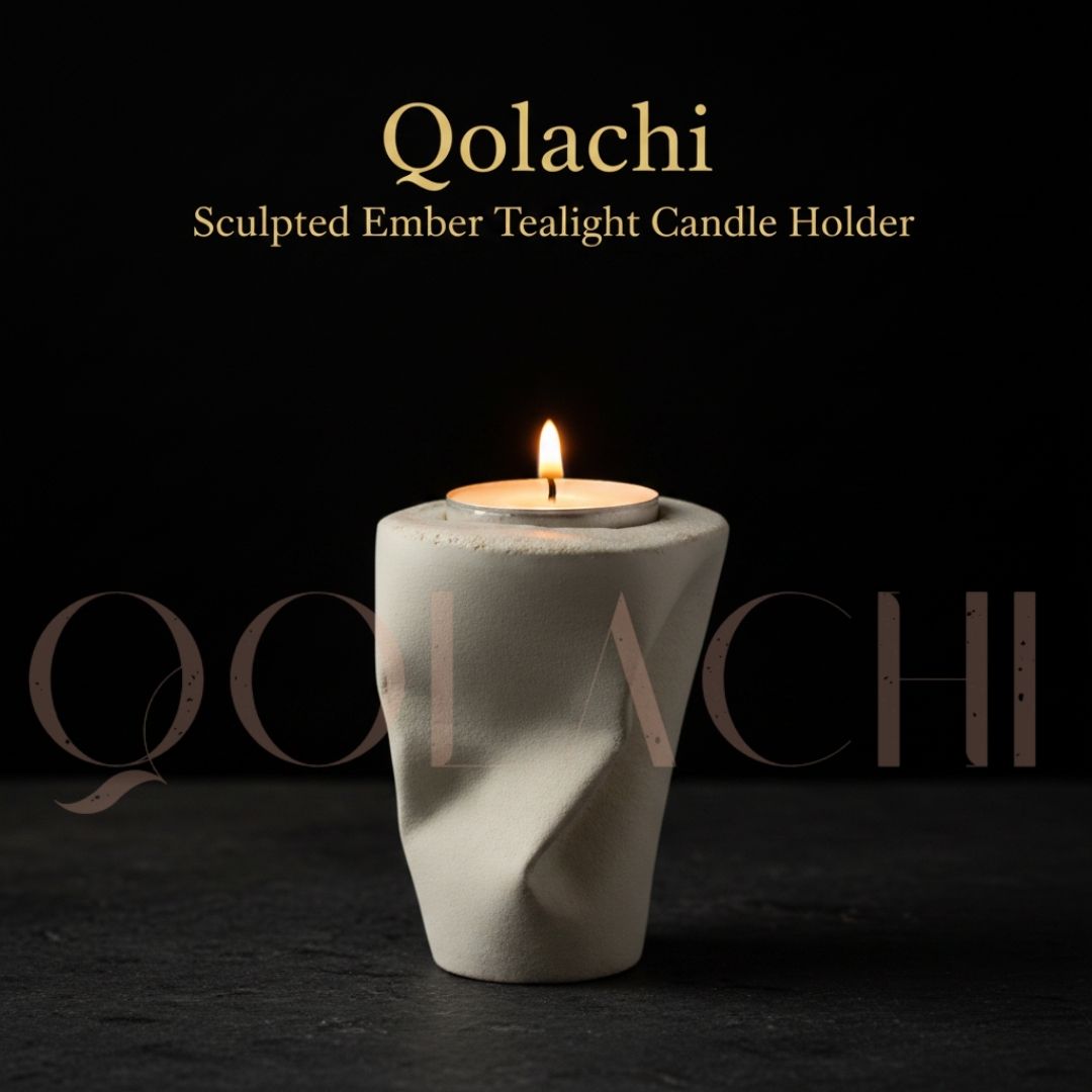 Qolachi Sculpted Ember Tealight Candle Holder