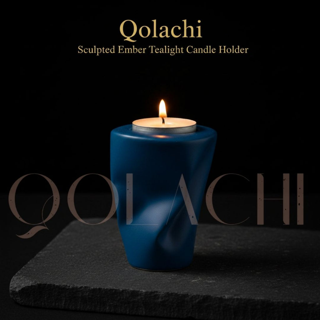Qolachi Sculpted Ember Tealight Candle Holder