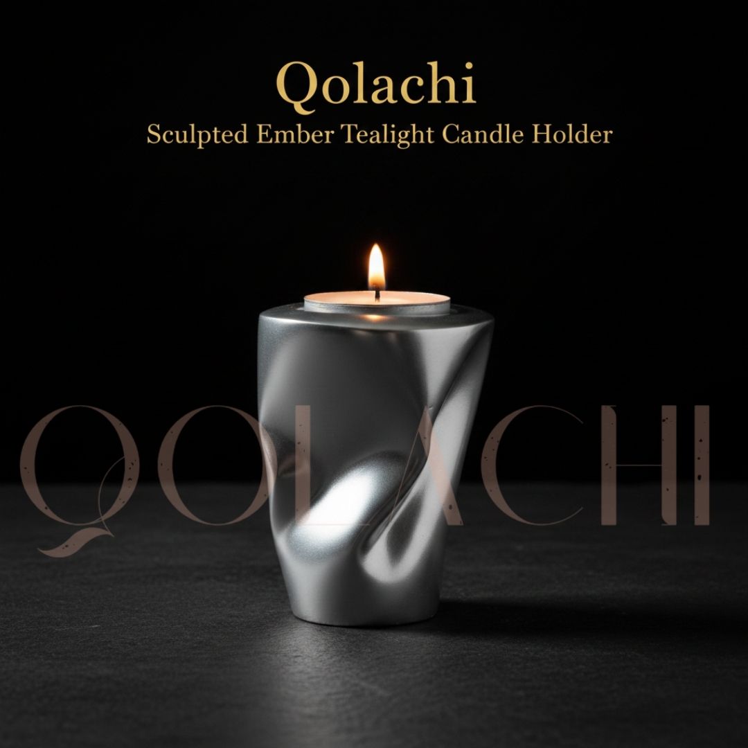 Qolachi Sculpted Ember Tealight Candle Holder