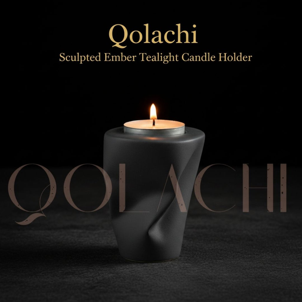Qolachi Sculpted Ember Tealight Candle Holder