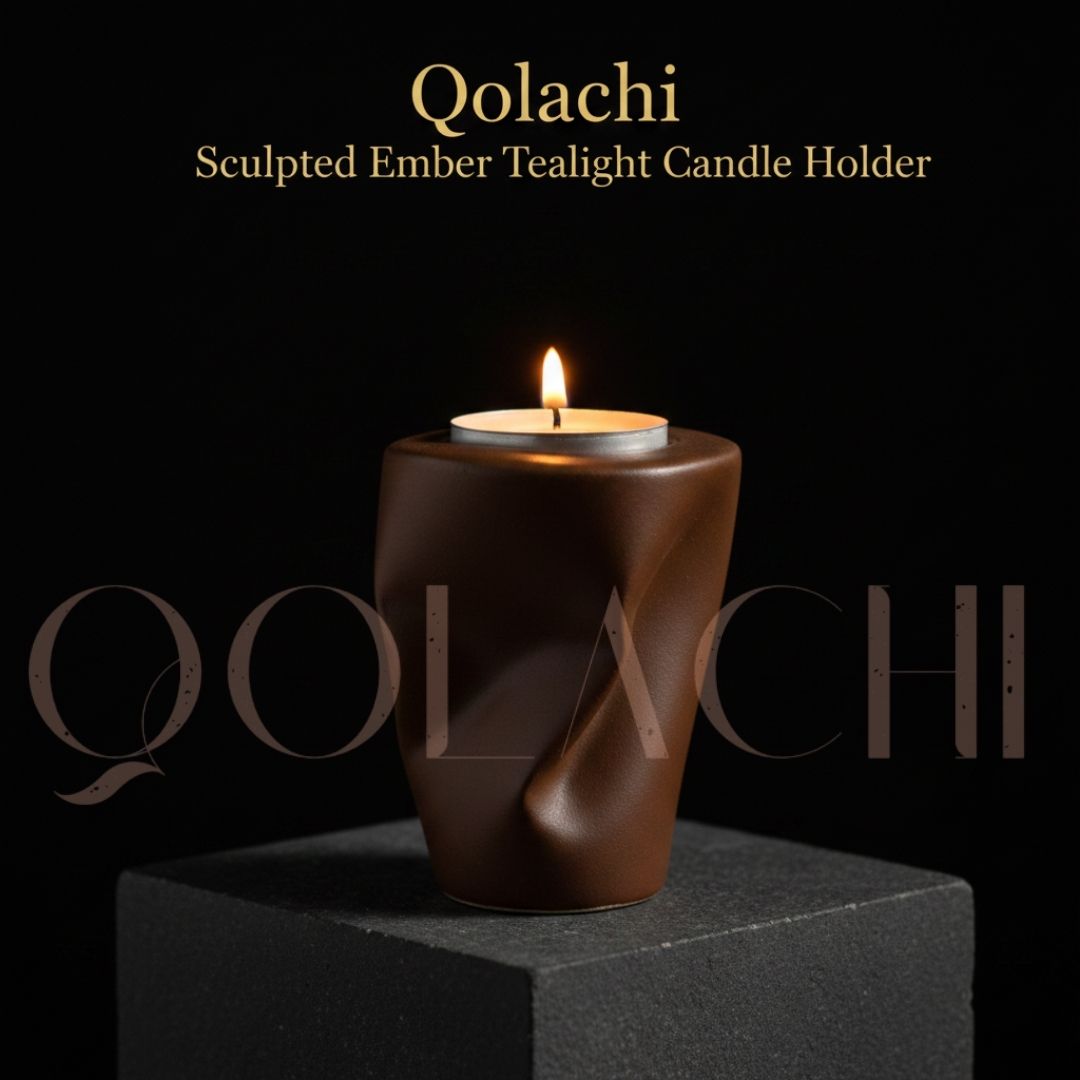 Qolachi Sculpted Ember Tealight Candle Holder