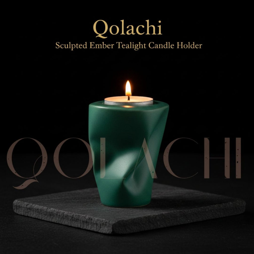 Qolachi Sculpted Ember Tealight Candle Holder