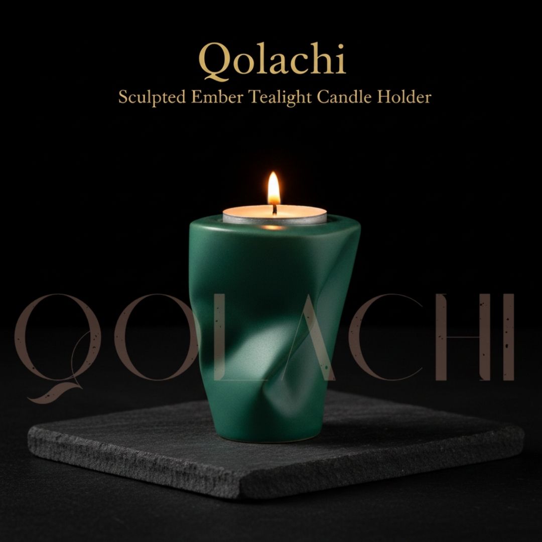 Qolachi Sculpted Ember Tealight Candle Holder