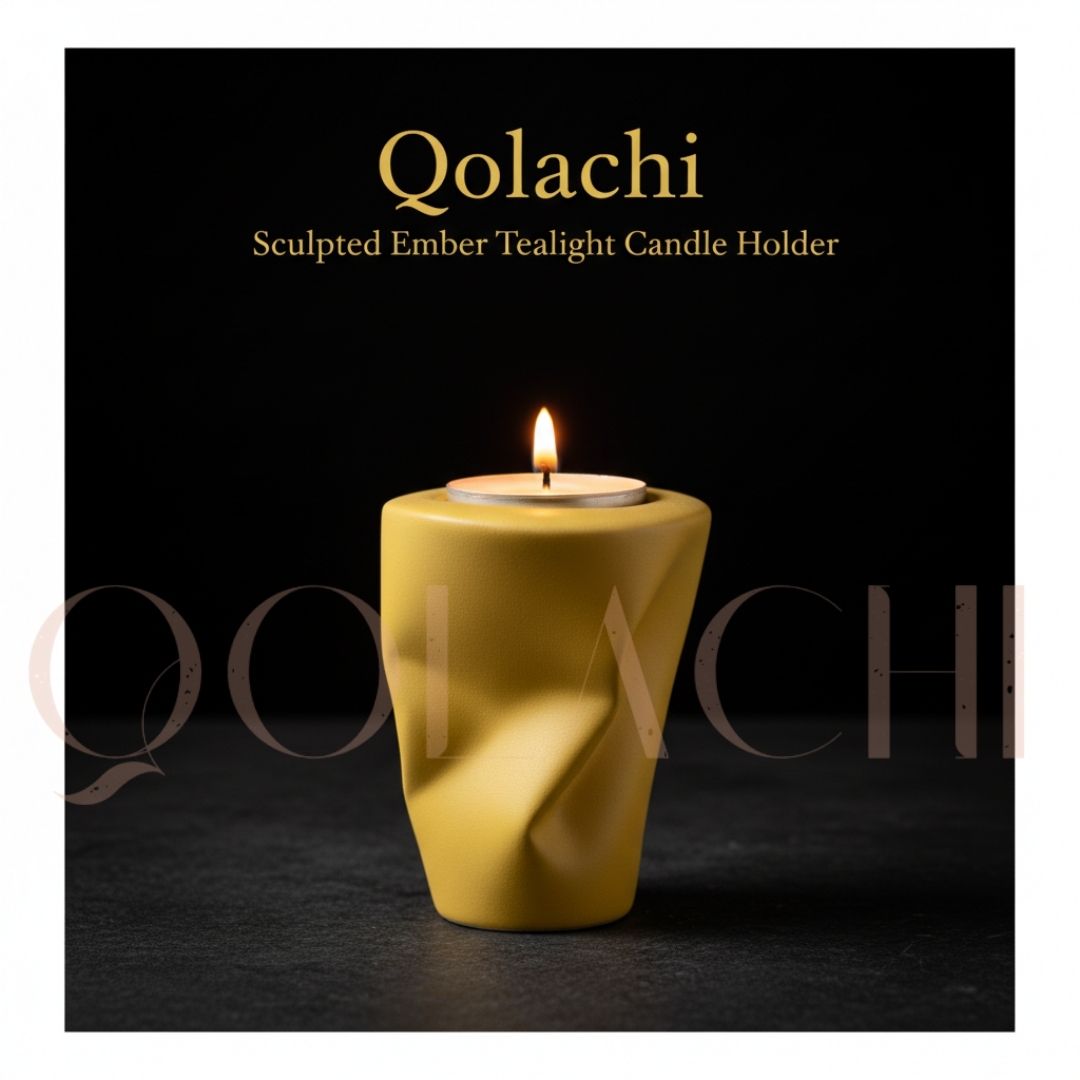 Qolachi Sculpted Ember Tealight Candle Holder