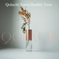 Terra Duality Vase — Concrete & Glass Botanical Vessel by Qolachi