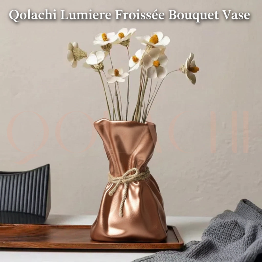 Lumière Froissée — Sculptural Bouquet Vase