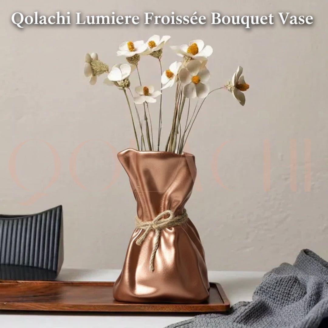Lumière Froissée — Sculptural Bouquet Vase