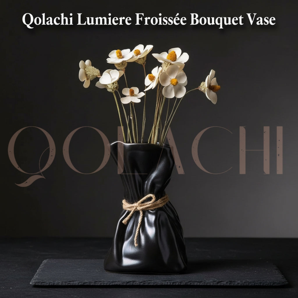 Lumière Froissée — Sculptural Bouquet Vase
