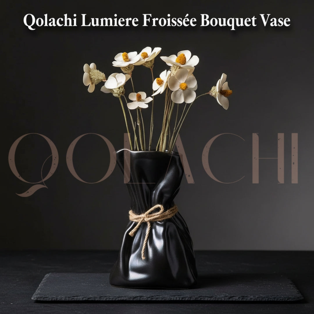 Lumière Froissée — Sculptural Bouquet Vase