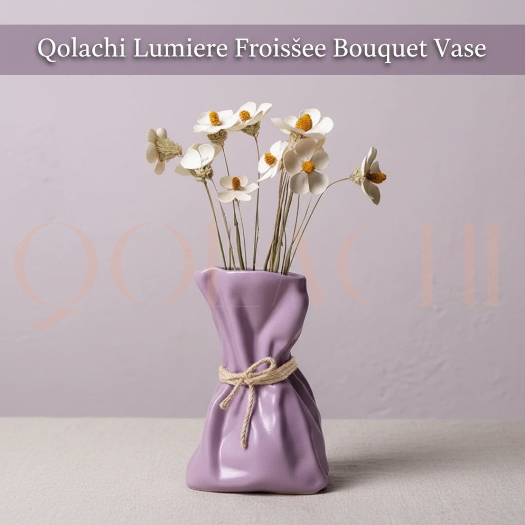 Lumière Froissée — Sculptural Bouquet Vase