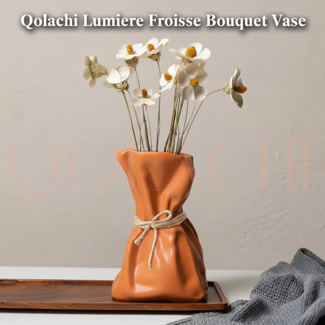 Lumière Froissée — Sculptural Bouquet Vase