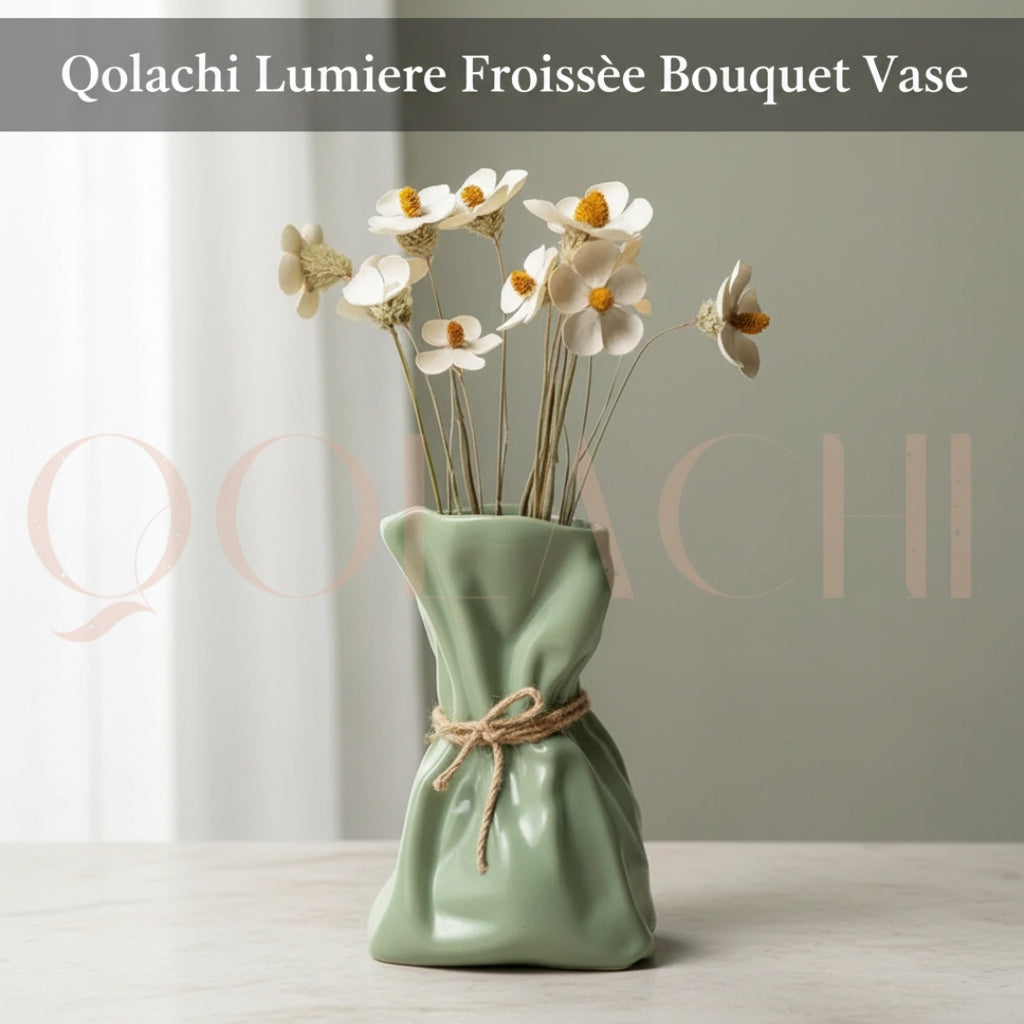 Lumière Froissée — Sculptural Bouquet Vase