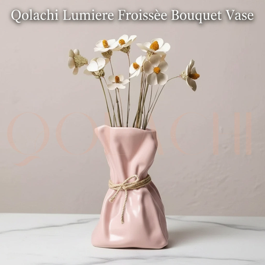 Lumière Froissée — Sculptural Bouquet Vase