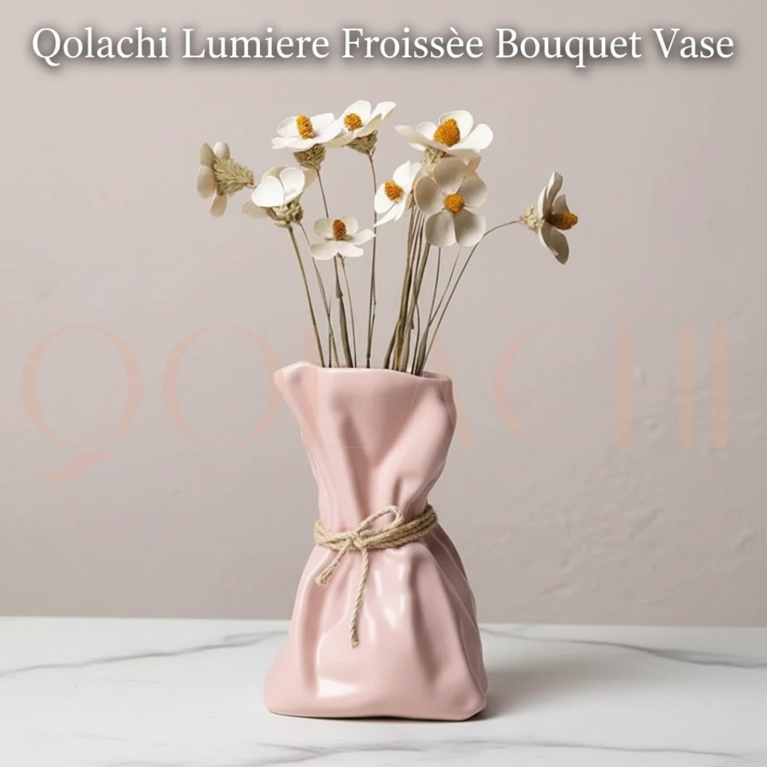 Lumière Froissée — Sculptural Bouquet Vase