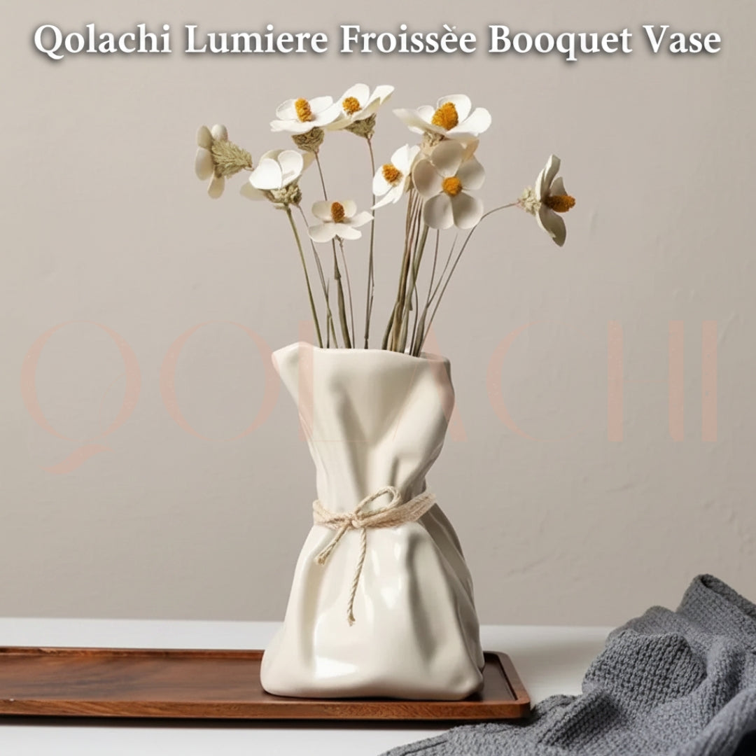 Lumière Froissée — Sculptural Bouquet Vase