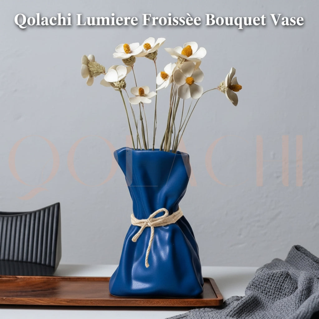 Lumière Froissée — Sculptural Bouquet Vase