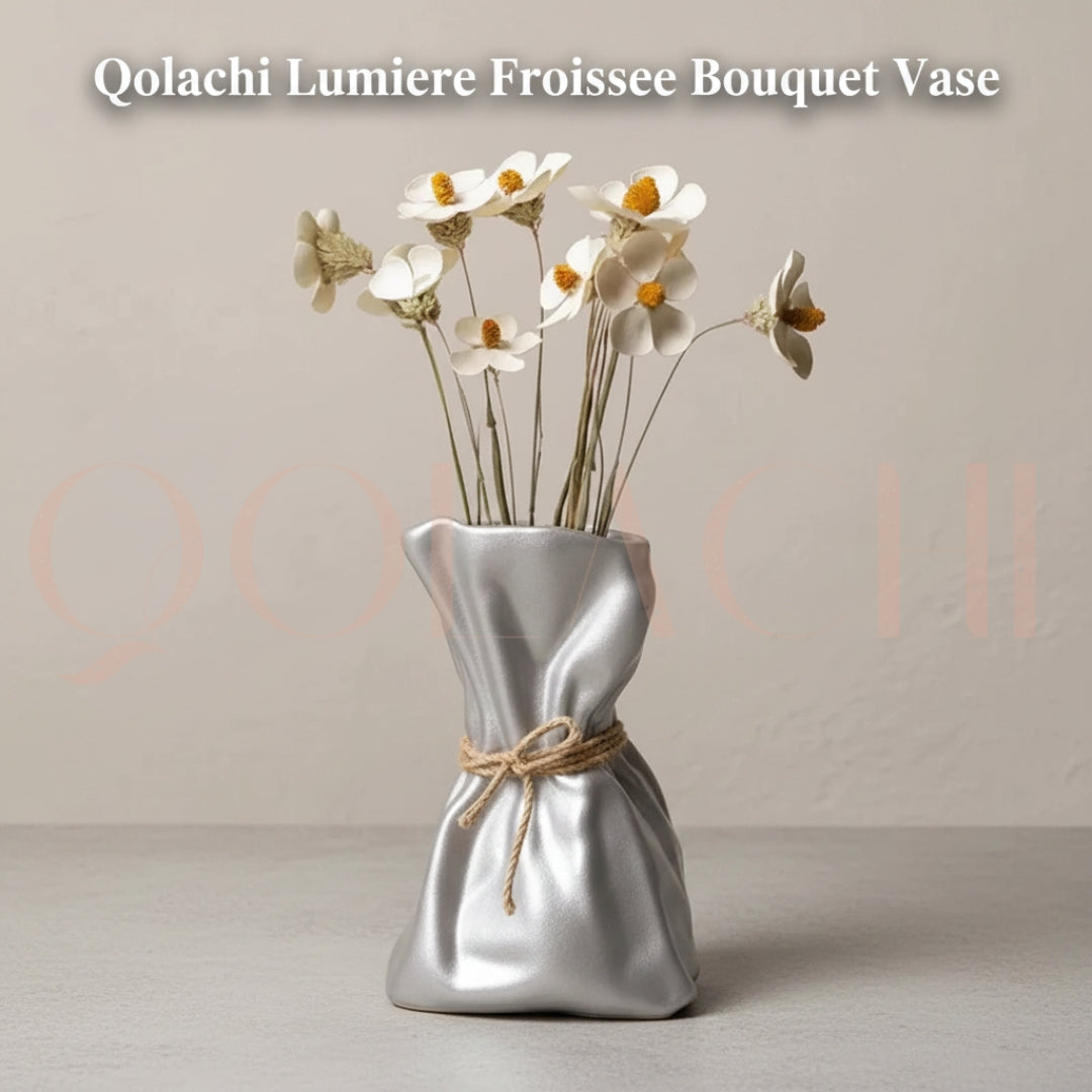 Lumière Froissée — Sculptural Bouquet Vase