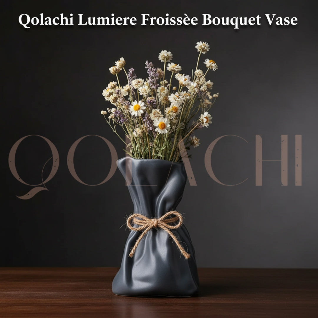 Lumière Froissée — Sculptural Bouquet Vase