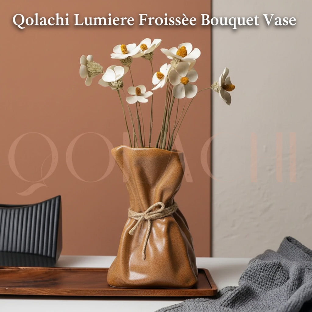 Lumière Froissée — Sculptural Bouquet Vase