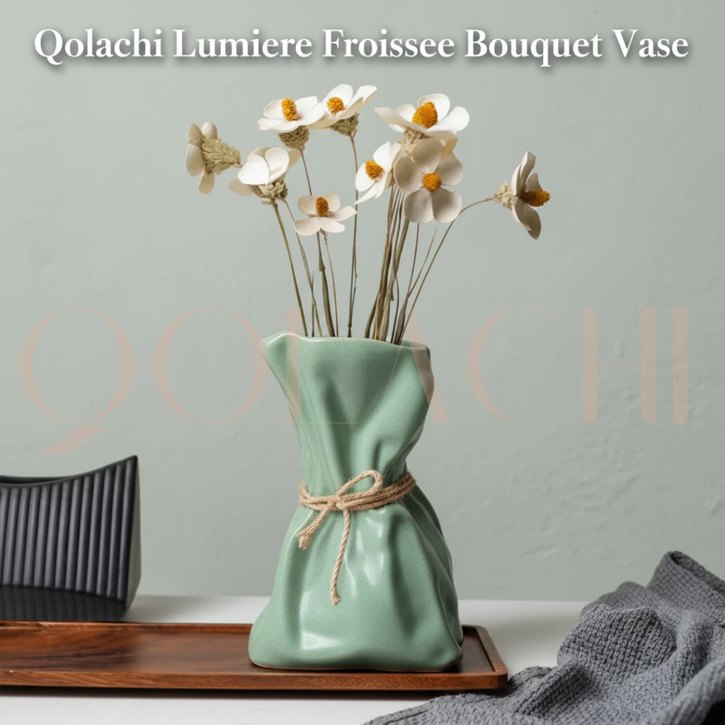 Lumière Froissée — Sculptural Bouquet Vase