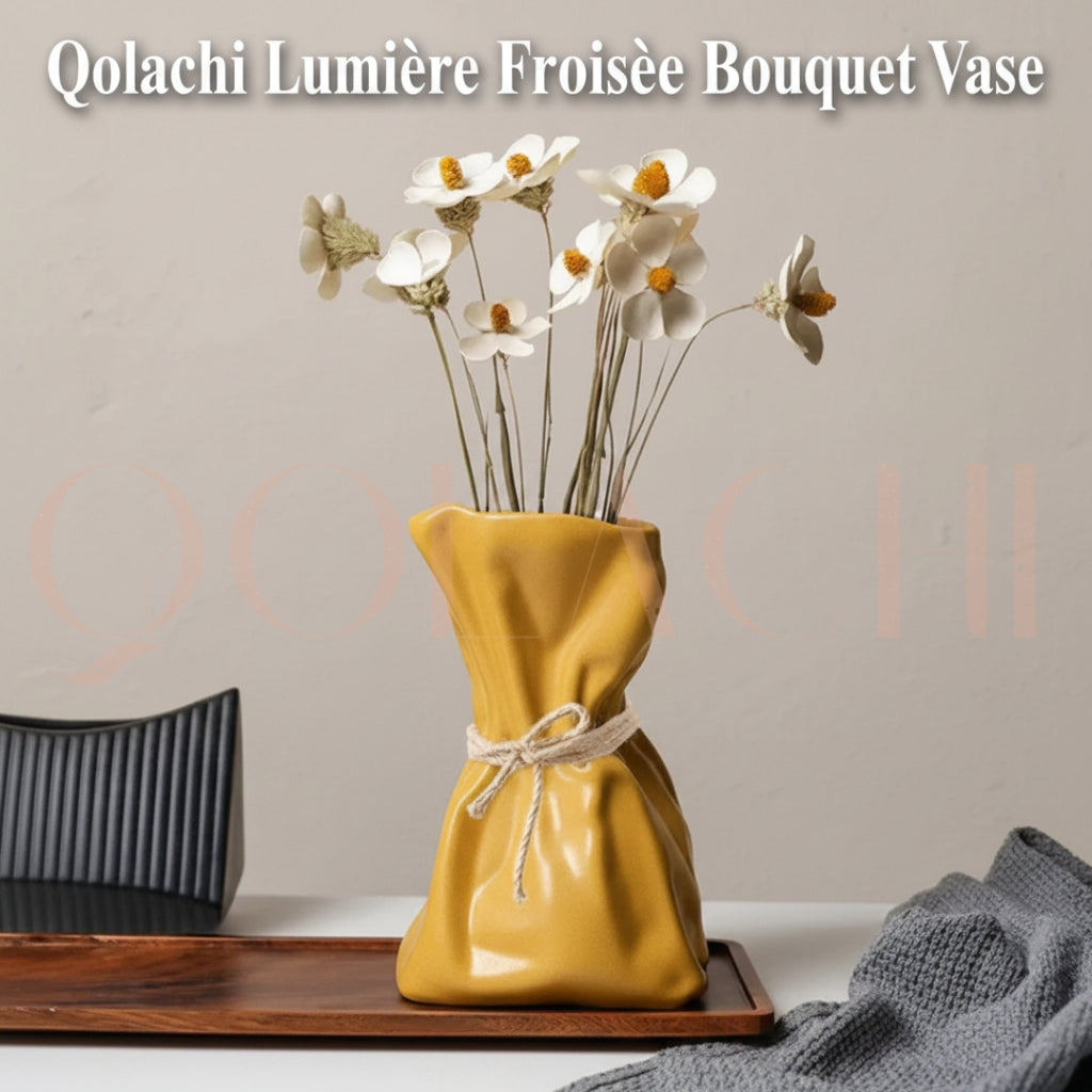 Lumière Froissée — Sculptural Bouquet Vase