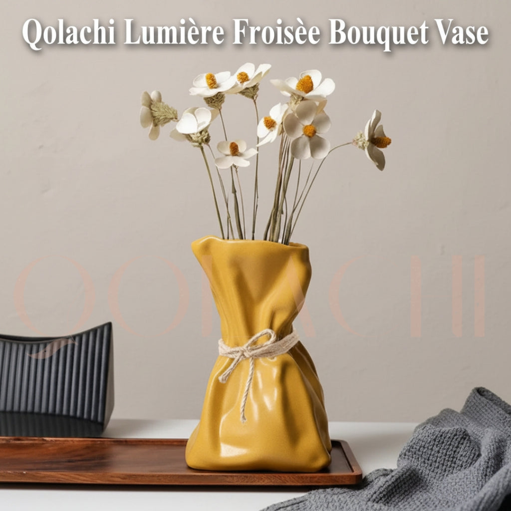 Lumière Froissée — Sculptural Bouquet Vase