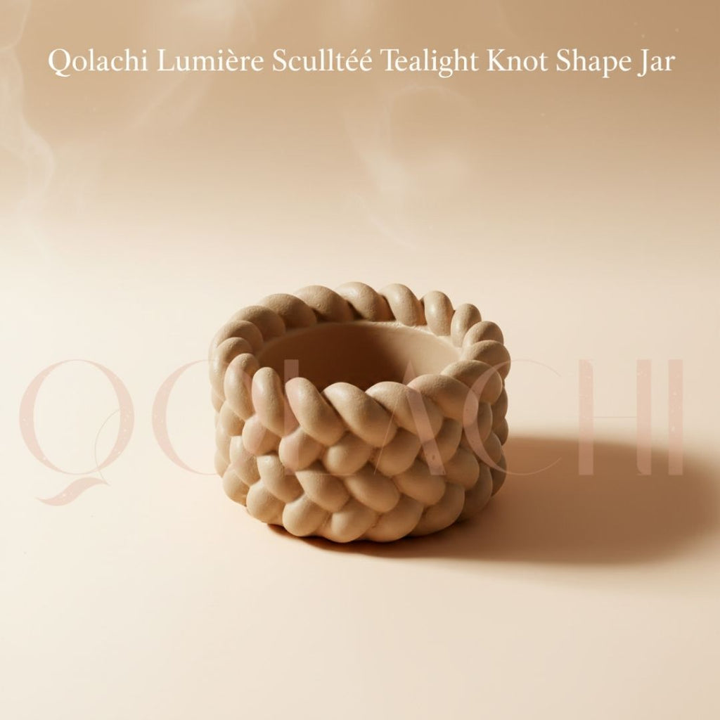 Lumière Sculptée — Sculptural Tealight Knot Shape Jar