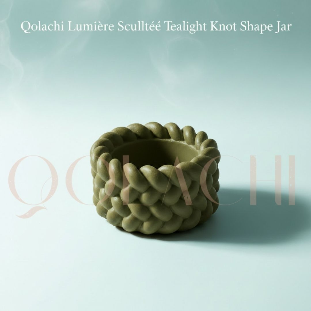 Lumière Sculptée — Sculptural Tealight Knot Shape Jar