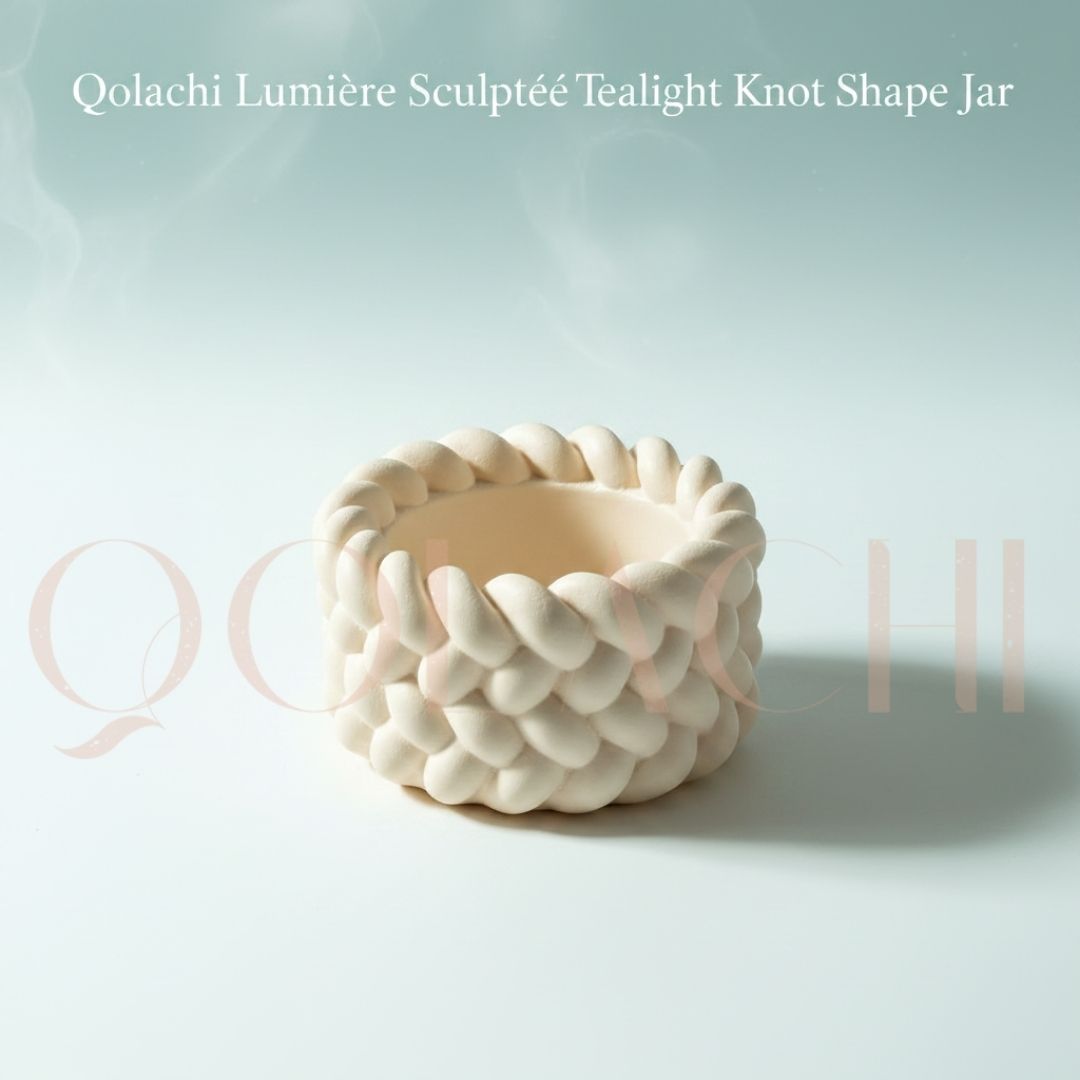 Lumière Sculptée — Sculptural Tealight Knot Shape Jar