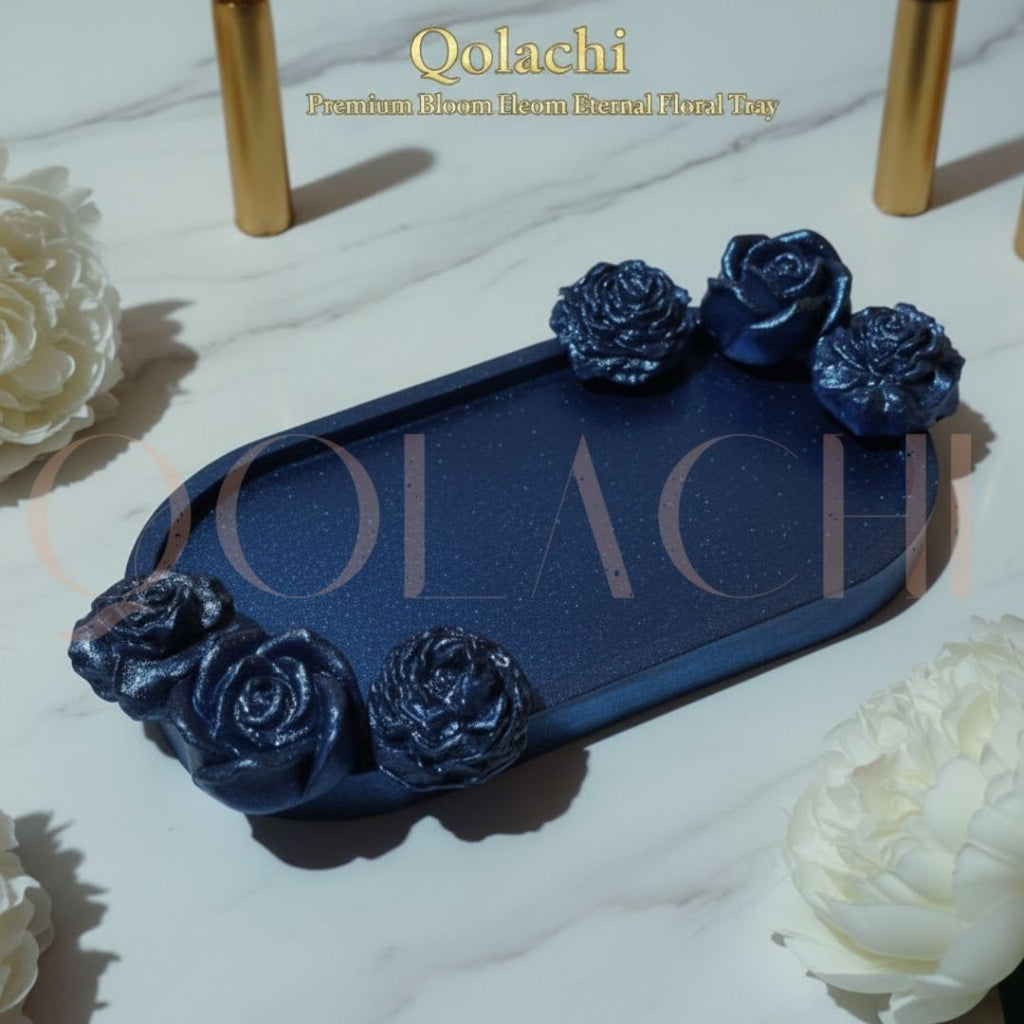 Premium Bloom Eternal Tray — Sculpted Floral Artisan Oval