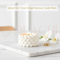 Noir Tressé Tealight Sanctuary — Handcrafted Braided Concrete Candle Holder