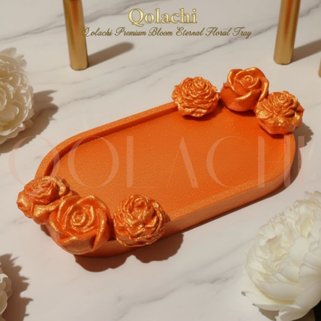 Premium Bloom Eternal Tray — Sculpted Floral Artisan Oval