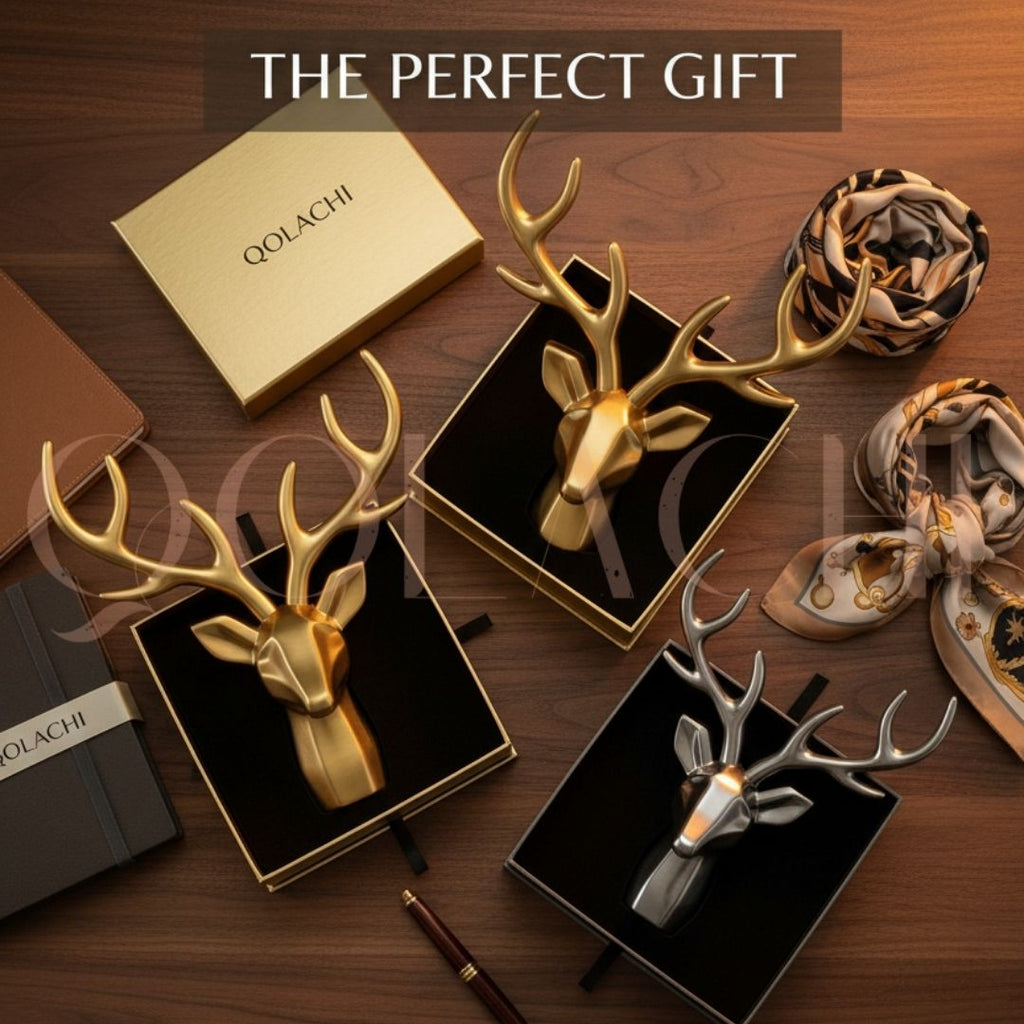 Qolachi Monarch Deer Head Organizer — Artisan Luxury Figurine