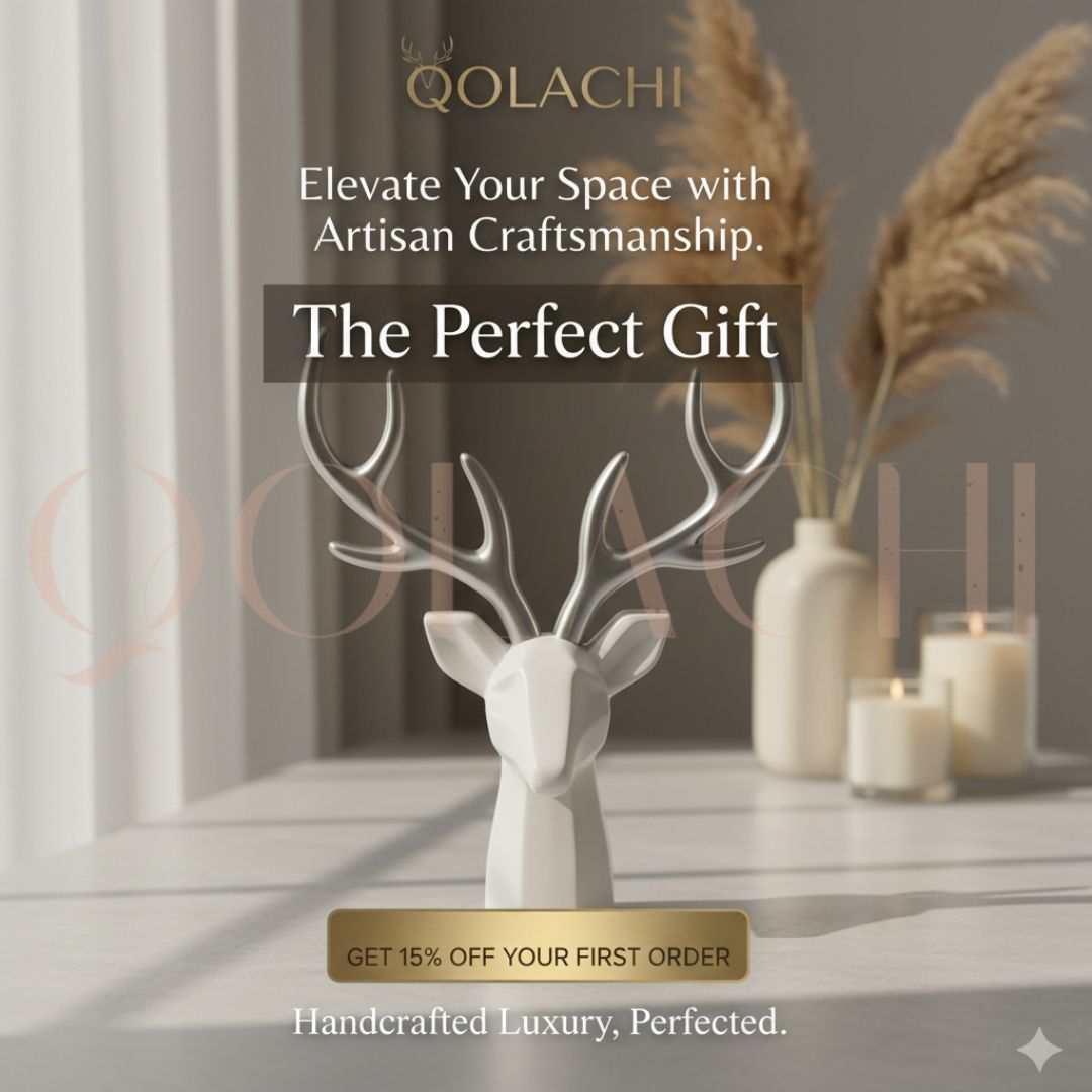 Qolachi Monarch Deer Head Organizer — Artisan Luxury Figurine
