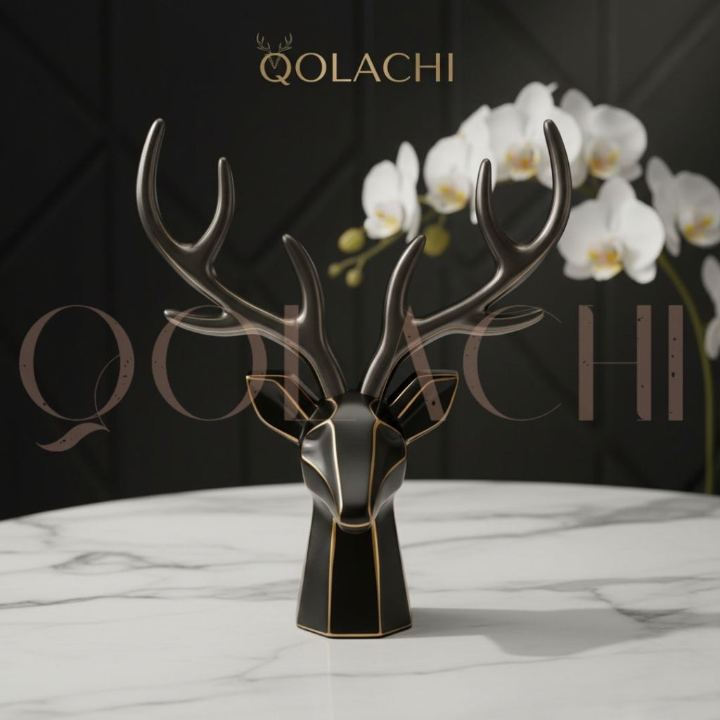 Qolachi Monarch Deer Head Organizer — Artisan Luxury Figurine