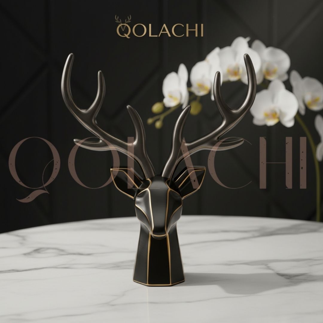 Qolachi Monarch Deer Head Organizer — Artisan Luxury Figurine