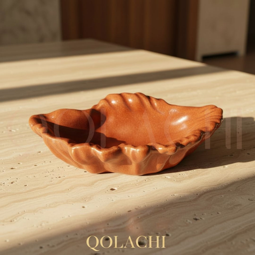 Vintage Mid-Century Modern Italian Clamshell Pottery Bowl