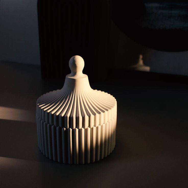 Atelier Ribbed Ceramic Trinket Jar — Qolachi Signature Collection