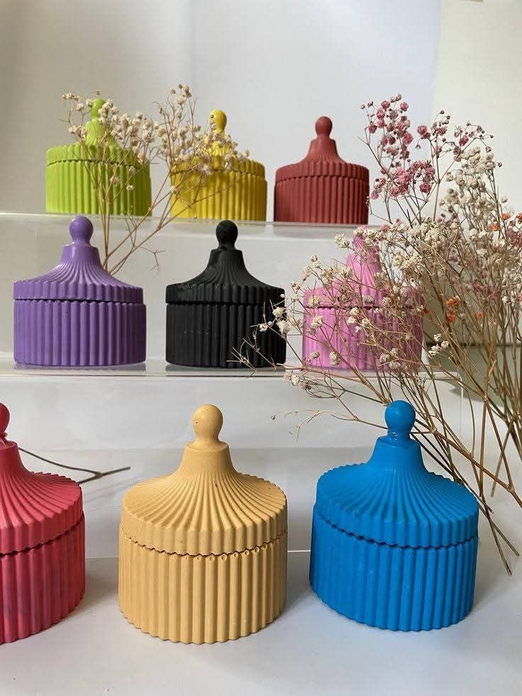 Qolachi Atelier Ribbed Ceramic Trinket Jar